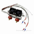 3D Printer Extruder, Dual-head Nozzle with 12V Cooling Fan Operating Voltage